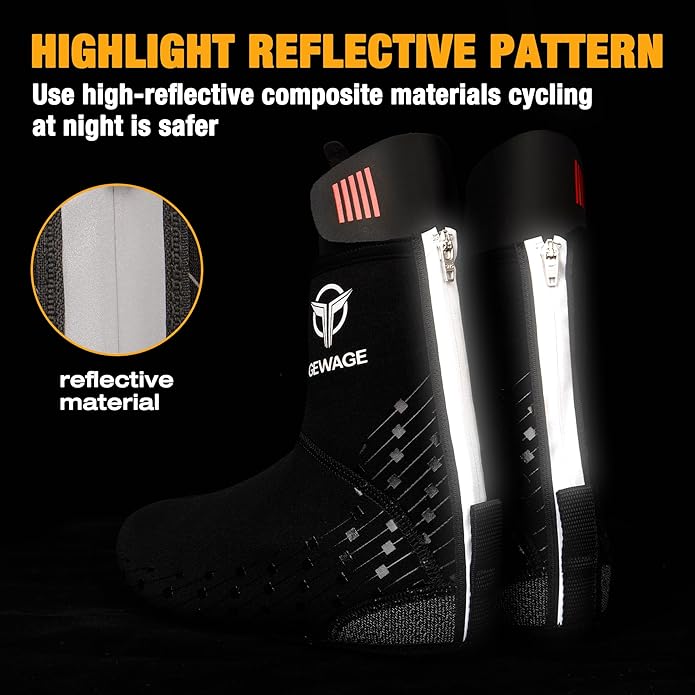 GEWAGE Cycling Shoe Covers -Warm Bike Shoe Covers - Windproof Mountain Road Cycling Overshoes - Cycling Shoe Cover for Men Women