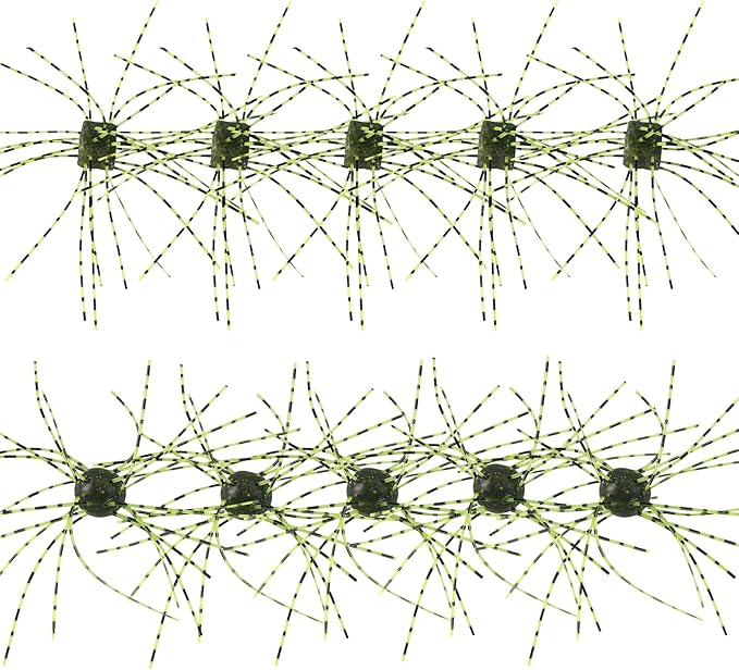 Eupheng Silicone Soft Dice Fishing Lures with Multiple Tentacles, Handmade Slow Sink Bass Fishing Soft Plastic Baits for Drop Shot, Finesse, Wacky Rig