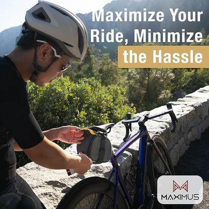 Lumiere & Co. Maximus Magnetic Bike Seat Bag – Quick-Attach Saddle Bag with AquaGuard Zippers, Secure Under-Seat Storage for Cycling Gear & Accessories
