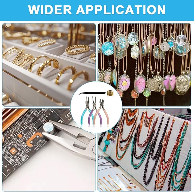 3pcs Jewelry Pliers Set, Jewelry Pliers for Jewelry Making Tools, Needle Nose, Round Nose and Wire Cutters for Jewelry Making Pliers Repair Wire Crafting