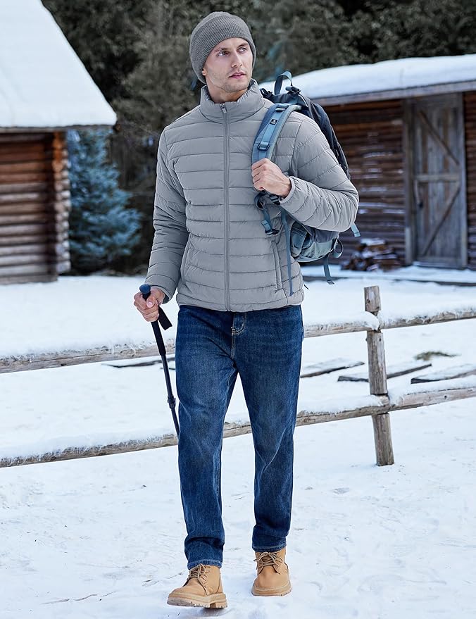 TACVASEN Men's Lightweight Puffer Jacket Winter Quilted Puffy Jackets Warm Water-Resistant Windproof Insulated Coats