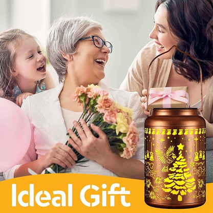 Cardinal Solar Lanterns Outdoor Waterproof Garden Decor Birthday Gifts for Women Mom Grandma Hanging Lights Metal Decoration Outside for Yard, Patio,Backyard,Porch(Christmas Red Bird)