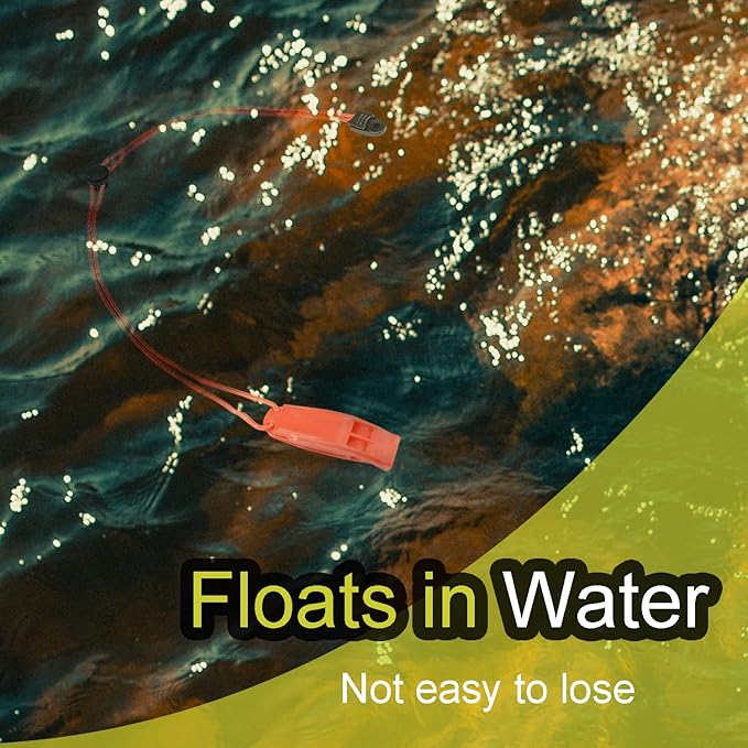 4 Pack Emergency Whistles with Adjustable Reflective Lanyard, Shrill Loud Safety Whistle for Outdoor Survival Hiking Camping Hunting Fishing Kayak Life Vest Jacket Boating Rescue Signaling (Red)