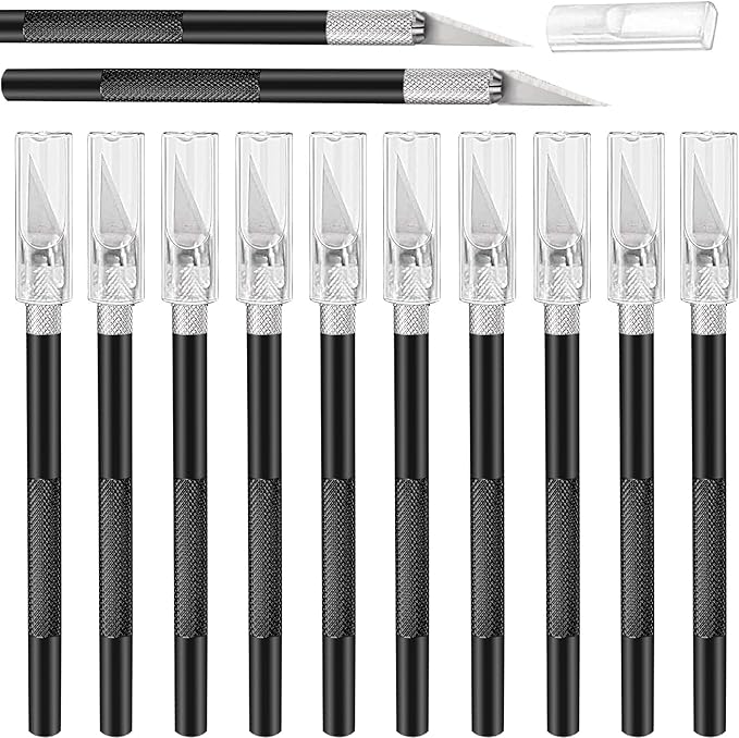 15 Pack Exacto Knife Set, Hobby Knife, Back to School Supplies Craft Knifes Kit for Art, Carving, DIY, Scrapbooking, Art, Cutting, Stencil(Black)