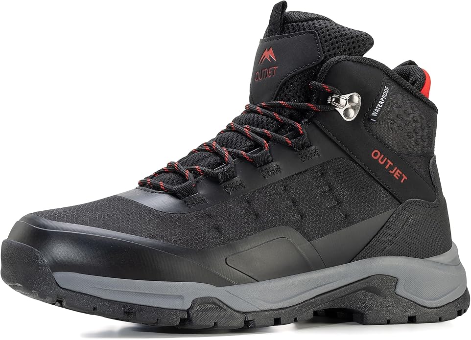 Men's Waterproof Hiking Boots Lightweight Breathable All-Terrain Outdoor Ankle Boots Trekking Hiking Shoes