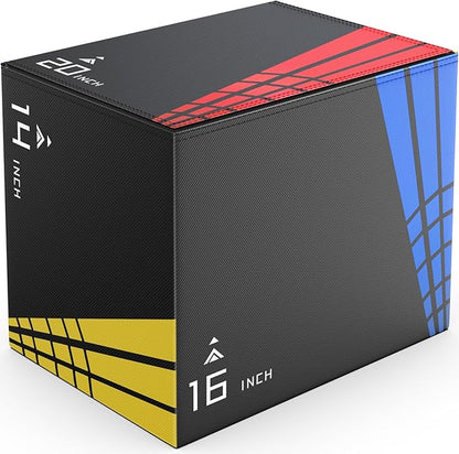 XDDIAS 65/35/22LB Heavier Foam Plyometric Box Jumps for Home Gym,Firm Soft Plyo Box,30”x24”x20”-24”x20”x16”-20"x16"x14" Foam Plyometric Box,440lb Weight Capacity Jump Box Gym for Workout Training