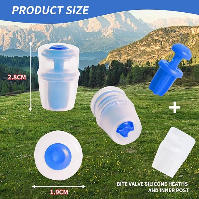 Bite Valve Replacement Mouthpiece Fit for Hydration Pack Bladder Water Backpack and Most Brands(4-Pack), with Shutoff Valve and Tube O-Ring