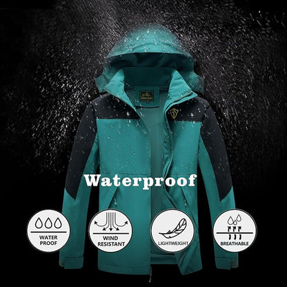 GIISAM Rain Jacket for Men, Mens Waterproof Raincoat Lightweight Rain Jackets Outdoor Rain Coat Windbreaker with Hood