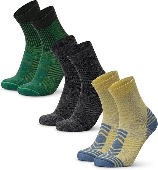 DANISH ENDURANCE Hiking Socks, Lightweight, Merino Wool Socks for Men & Women, Moisture Wicking & Thermal, 1 or 5 Pack