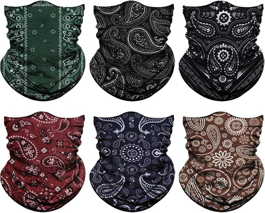 Neck Gaiter for Men Women Headwear Bandana Head Wrap Face Scarf Mask Cover Warmer Balaclava-Seamless & Versatile