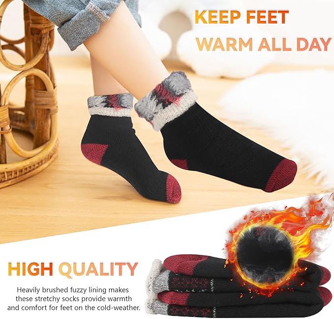 Sunew Warm Thermal Socks 4 Pack, Mens Womens Winter Heated Outdoor Skiing Thermal Socks