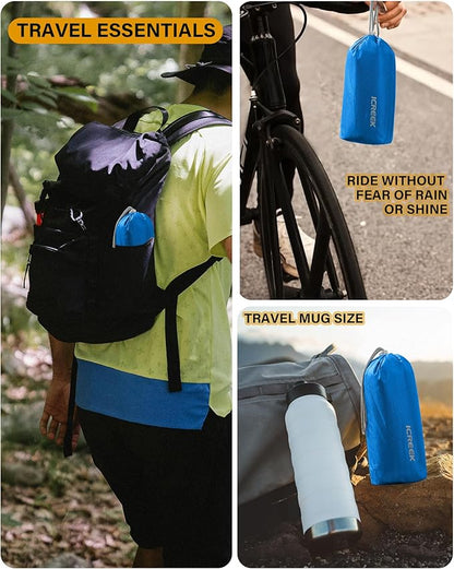 iCreek Hooded Rain Poncho with Pocket Waterproof Lightweight Unisex Raincoat Jacket for Hiking, Camping, Outdoor