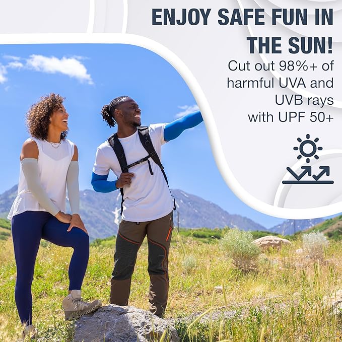 SportsTrail Cooling Arm Sleeves for Men & Women – Breathable, UV Sun Protection, Sports Arm Sleeves for Women, Men & Youth