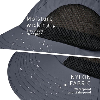 Sun Hat for Men Women with Neck Flap,UPF 50+ UV Protective Hiking Fishing Hats,Wide Brim Sun Hat for Women&Men