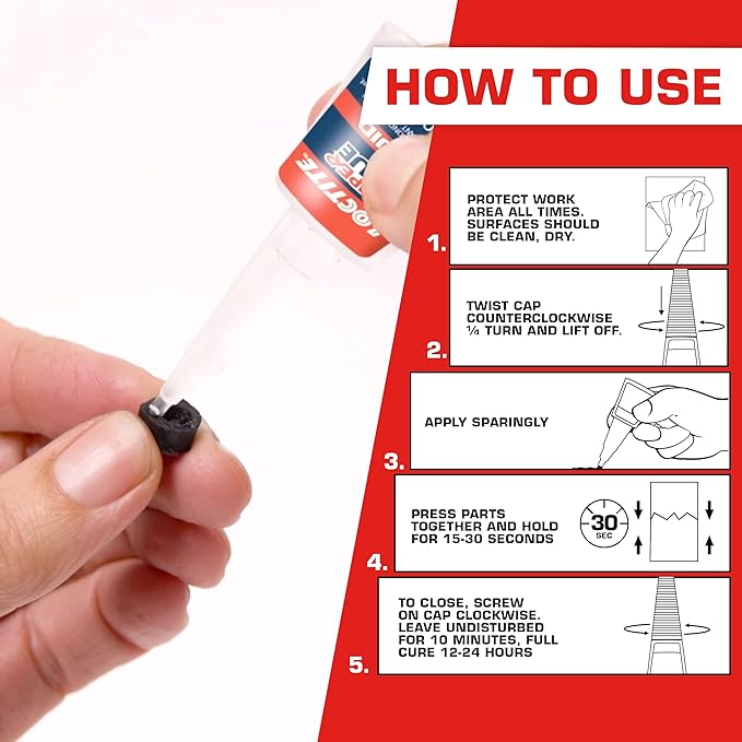 Loctite Super Glue Liquid Longneck Bottle, Clear Superglue, Cyanoacrylate Adhesive Instant Glue, Quick Dry - 10 g Bottle, 3 Pack