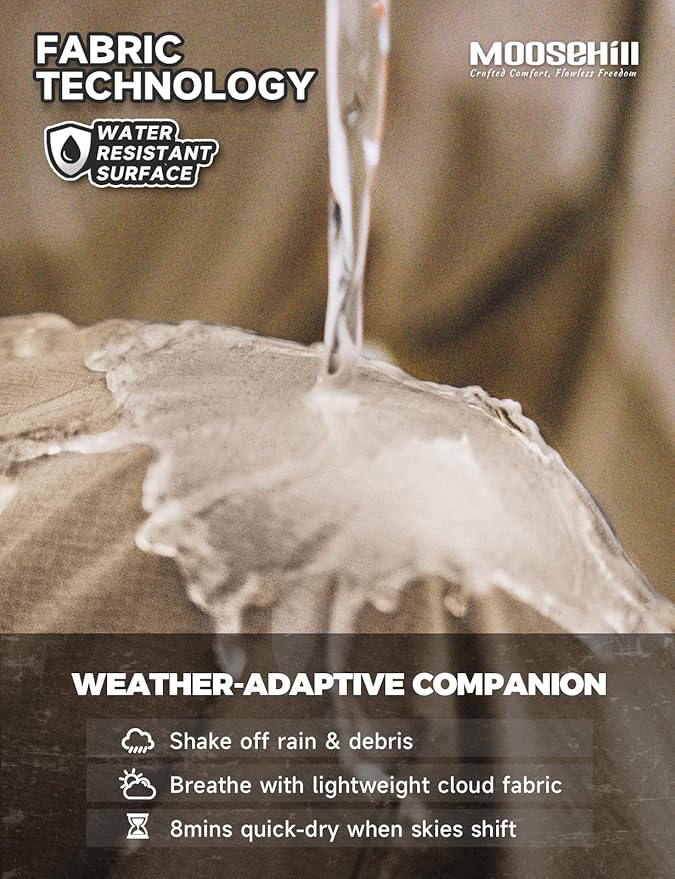 Moosehill Men's-Hiking-Pants Convertible Quick-Dry Water-Resistant Lightweight Zip-Off Outdoor with 5 Deep Pockets