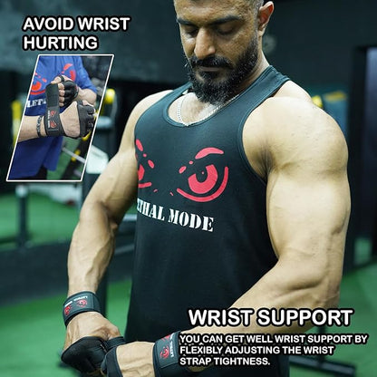 Workout Gloves for Men & Women – Fingerless Weight Lifting Gloves with Wrist Support for Gym, Crossfit, and Exercise – Durable Grip for Weightlifting, Cycling & Training