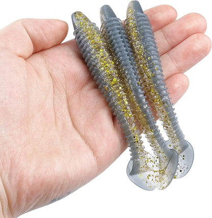 RUNCL Swimbaits Paddle 10/20/30/40PCS, 5/4/3/2 Inchs Paddle Tail, Soft Lure for Trout Crappie Bass, Durable Plastic Bait Swimmer for Saltwater/Freshwater, Fishing Lover's Gift