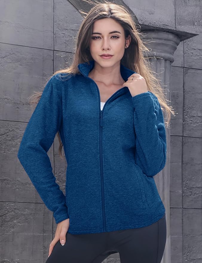 MAGCOMSEN Fleece Jacket Women Zip UP Lightweight Soft Polar Warm Winter Jackets for Women with Pockets Outdoor Hiking