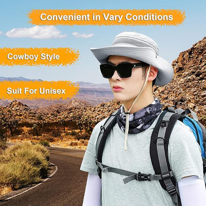 Women Fishing Sun Hat Men Summer UV Protection Bucket Hats Mesh Ventilated Outdoor Hiking Gardening Beach Lawn Hat