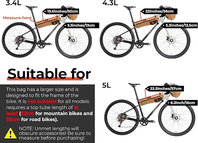 Bike Frame Bag Bike Triangle Bag Bicycle Under Tube Bike Bag,Cable Port & Pump Holder, Fits Hydration Pack for MTB & Road Bike Accessories