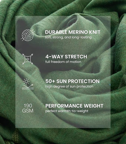 Merino Wool Base Layer Women - 100% Merino Wool Shirt Women Thermal Underwear Long Sleeve T-Shirt for Hiking