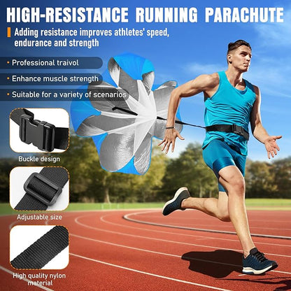 Agility Ladder, Speed Training Equipment Set, 20ft Agility Ladder, 12 Soccer Cones, 4 Hurdles, Jump Rope, Running Parachute, Basketball Football Soccer Training Equipment for Kids, Youth, Adults