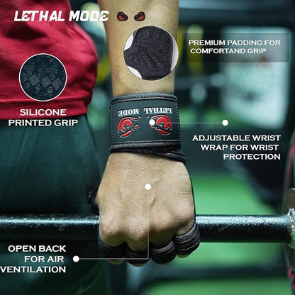 Workout Gloves for Men & Women – Fingerless Weight Lifting Gloves with Wrist Support for Gym, Crossfit, and Exercise – Durable Grip for Weightlifting, Cycling & Training