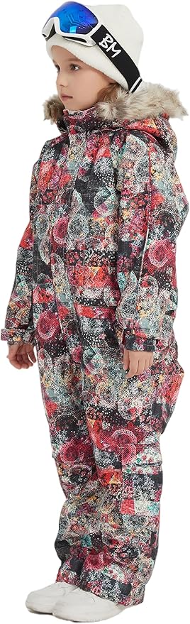 Kids Girls Boys Waterproof Colorful One Piece Snowsuits Coveralls Ski Suits Jackets Winter Jumpsuits