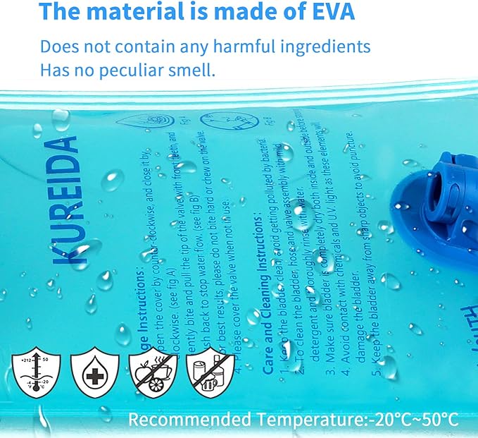 Hydration Bladder 2L-3L,Leak Proof Water Reservoir,BPA Free,Wide Opening, Military Water Bladder Combined with Hydration Backpacks for Biking Hiking Running Camping Climbing.