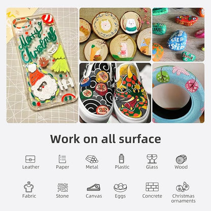 Green Permanent Markers Paint Pens, 2 Pack Oil Based Opaque Paint Markers for Metal,Canvas,Wood,Rock Painting, Ceramic, Glass, Fabric Art Supplier (Green,2 Pack)