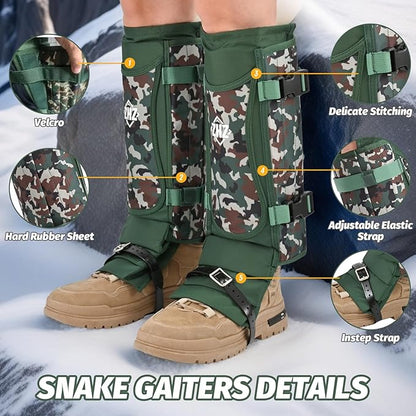 ZHZ Snake Gaiters Durable Waterproof Snake Chaps Lower Legs Protection,Snake Guards with Adjustable Size for Men & Women,Used for Hunting,Hiking and Farm Work