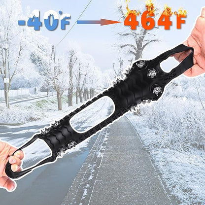 Lechin Crampons - Ice Cleats - Anti Slip Winter Ice Grippers Traction Cleats - 11 Stainless Steel Spikes