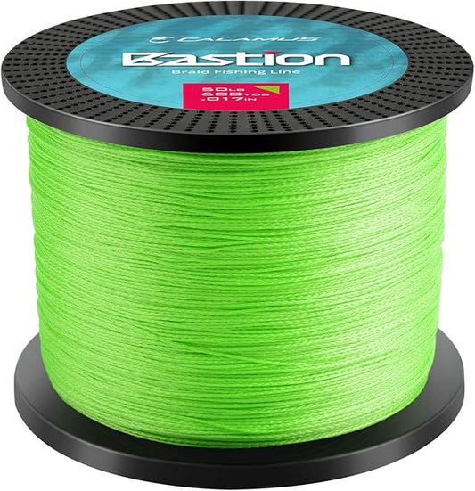 Calamus Bastion Braided Fishing Line -Abrasion Resisting Braided Lines – Thin Diameter Superline – Zero Stretch – 4 Strand MultiTuf Fiber Braid Line