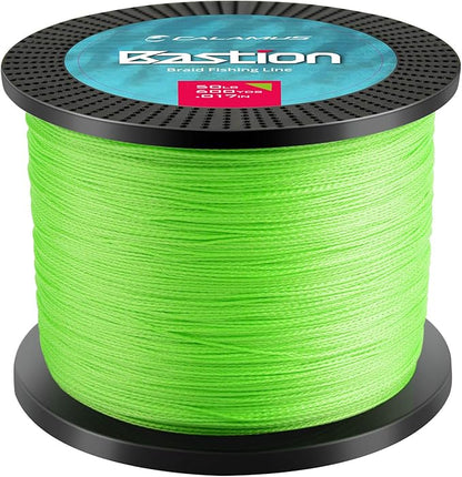 Calamus Bastion Braided Fishing Line -Abrasion Resisting Braided Lines – Thin Diameter Superline – Zero Stretch – 4 Strand MultiTuf Fiber Braid Line