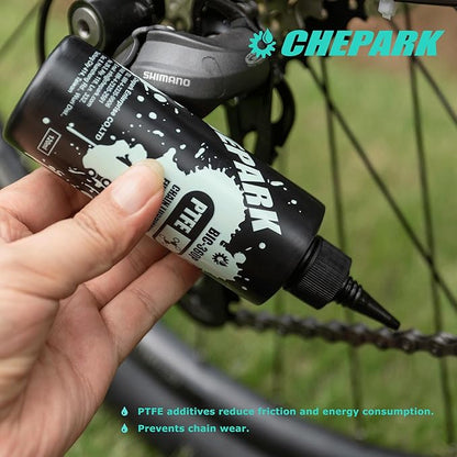 CHEPARK Bike Drivetrain cleaning & lubricating Essentials Kit with bike Degreaser,bike Lubricant Brush Tool- Bicycle Maintenance for Mountain Road Bikes (50P)