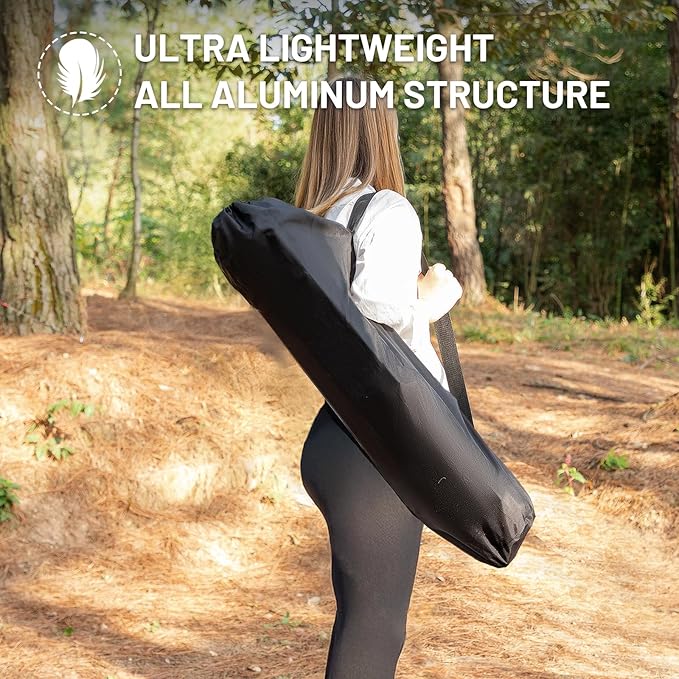 TIMBER RIDGE Folding Camping Table Adjustable Height, 4-6 Person Lightweight Aluminum Roll-up Table for Camping Outdoor Picnic BBQ Backyard Party Support 220 lbs, Silvery