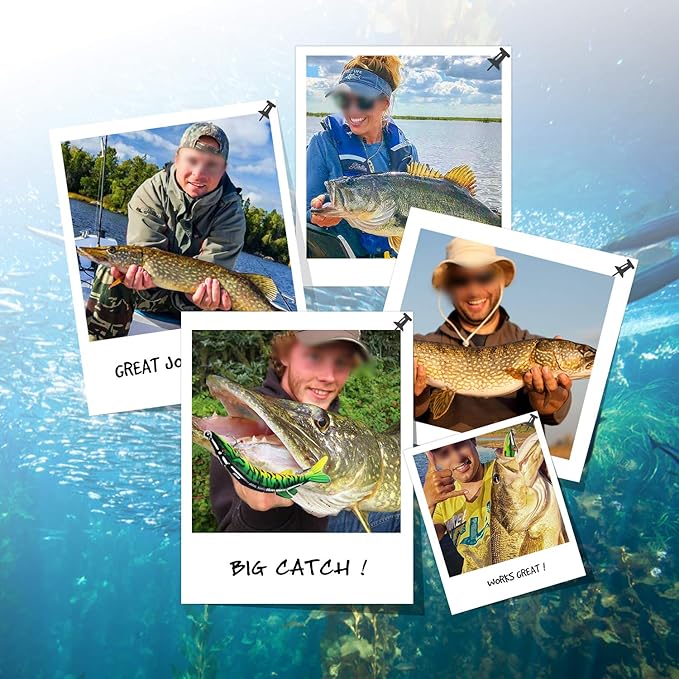 TRUSCEND Easy Catch Swimmax, Magic Noisy Turbulent Wiggling and Vibrating Actions for More Bites, Segmented Swimbait Jointed by Dyneema Strongest Fiber, Lifelike Fishing Lures for Relax Family Fishing