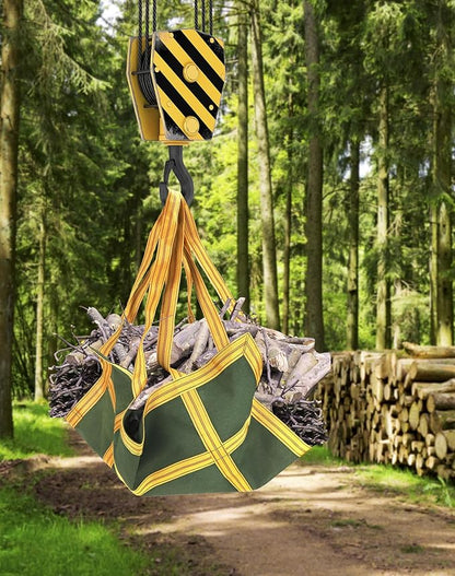 QWORK Heavy-Duty Canvas Cargo Lifting Pad Net - 3.28ft x 3.28ft Reinforced Handle Lifting Net for Construction, Logistics, and Transport, 2645lbs Load Capacity, Non-Slip Material