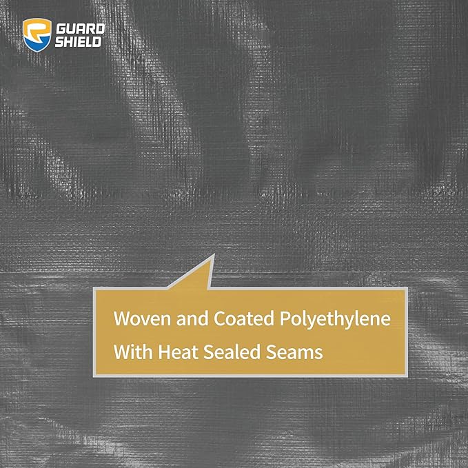 GUARD SHIELD Heavy Duty Tarp Waterproof 12x24 Feet Grey Large Outdoor Tarps Cover 12mil