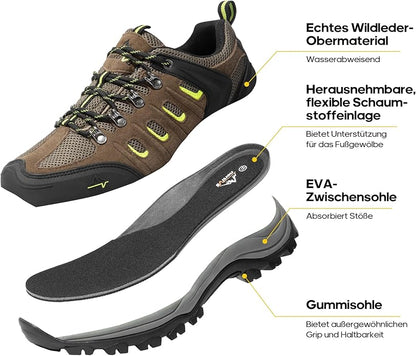 NORTIV 8 Men's Waterproof Hiking Shoes Leather Low-Top Hiking Shoes for Outdoor Trailing Trekking Camping Walking Quest