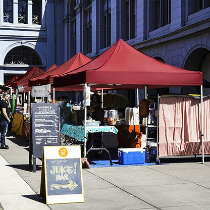 10x10 Pop Up Canopy Tent for Outdoor Commercial Instant Sun Shelter,Burgundy