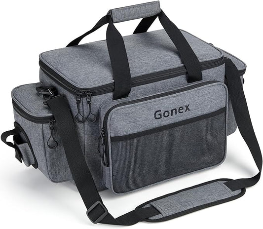 Gonex Fishing Tackle Bags for Saltwater & Freshwater, Fishing Gear Storage Bag with Water Resistant Bottom Suitable for 3600 3700 Size Tackle Box