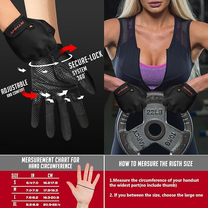 ZEROFIRE Workout Gloves for Women Men - Weight Lifting Gloves with Full Palm Protection & Extra Grip for Women Gym, Weightlifting, Weight Lift, Rowing, Exercise, Sport, Cycling