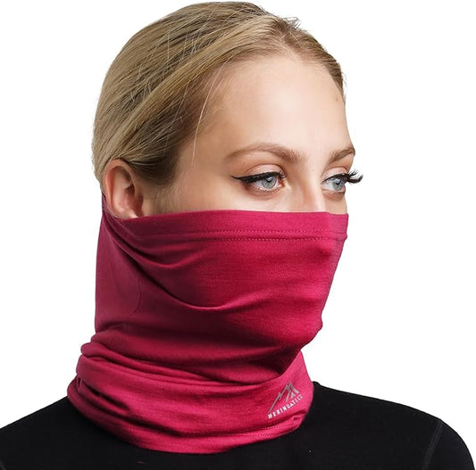 Merino.tech Merino Wool Ski Neck Gaiter - Face Mask Neck Warmer for Men & Women