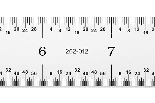 PEC Tools Machinist Metal Ruler, 12" x 300mm Metal Ruler, 1/25" Thick X 1" Wide, Measurement Accuracy 1/32",1/64", 0.5mm, 1mm, Carbon Steel, Satin Chrome, Made in USA