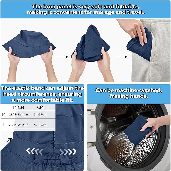 Sukeen Lightweight Bucket Hat for Women Quick-Dry Hiking Hat Packable Foldable UV Sun Hat for Outdoor Activities