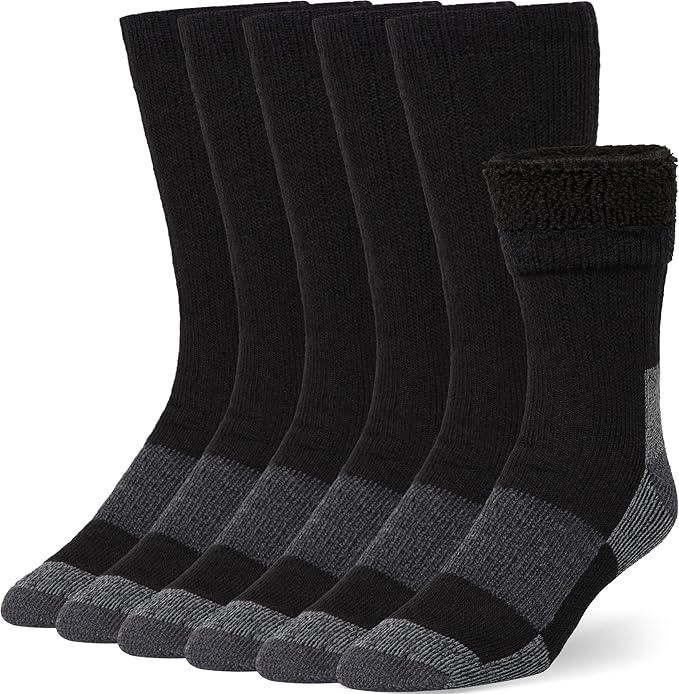 Buttons & Pleats Wool Socks for Men & Women Merino Thermal Warm Cozy Winter Boot Sock