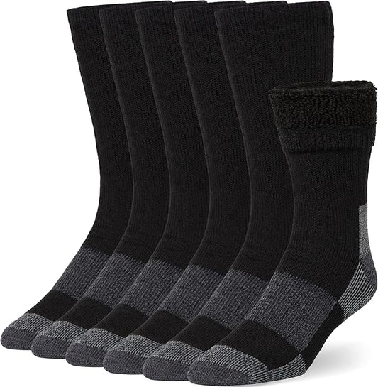 Buttons & Pleats Wool Socks for Men & Women Merino Thermal Warm Cozy Winter Boot Sock