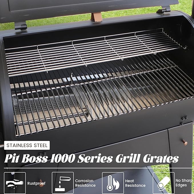 Cooking Grates for Pit Boss 1000 Series Grill Grid Wood Pellet Smoker Austin XL Parts Rancher Sportsman 1100 Replacement 32422 PB1000XL-036-R00 Stainless Steel 304 PB1000 BBQ Pitboss Accessory